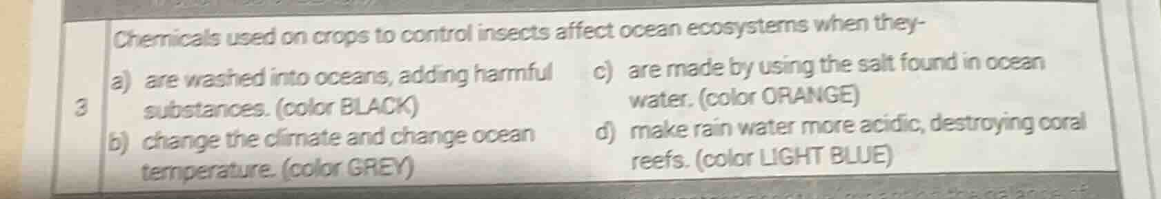 3 chemicals used on crops to control insects affect ocean ecosystems wh…