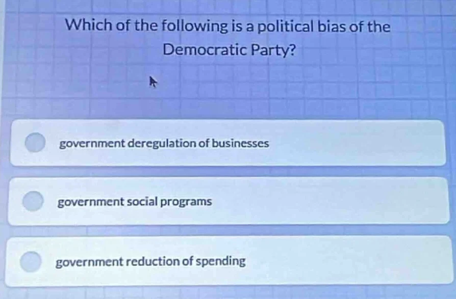 which of the following is a political bias of the democratic party? - g…