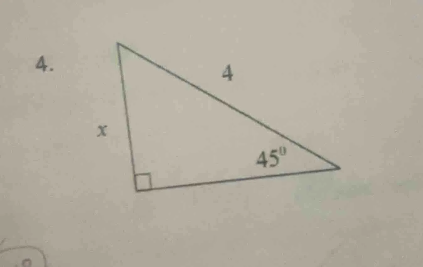 4. there is a right triangle in the picture. the right angle is at the …