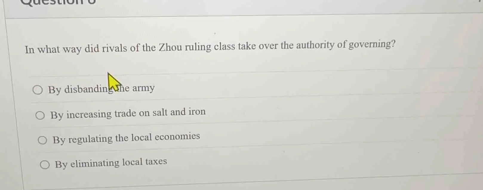 in what way did rivals of the zhou ruling class take over the authority…