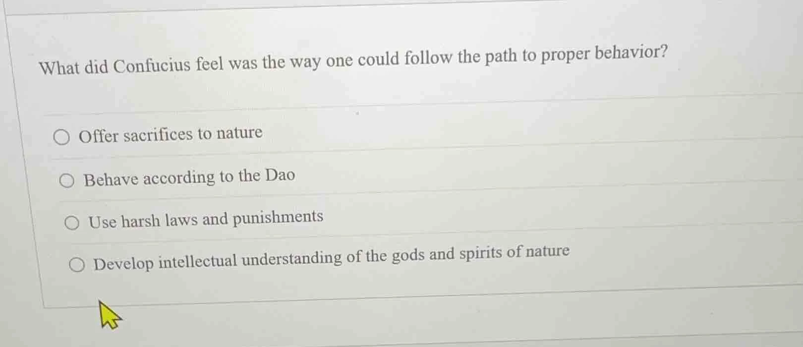 what did confucius feel was the way one could follow the path to proper…
