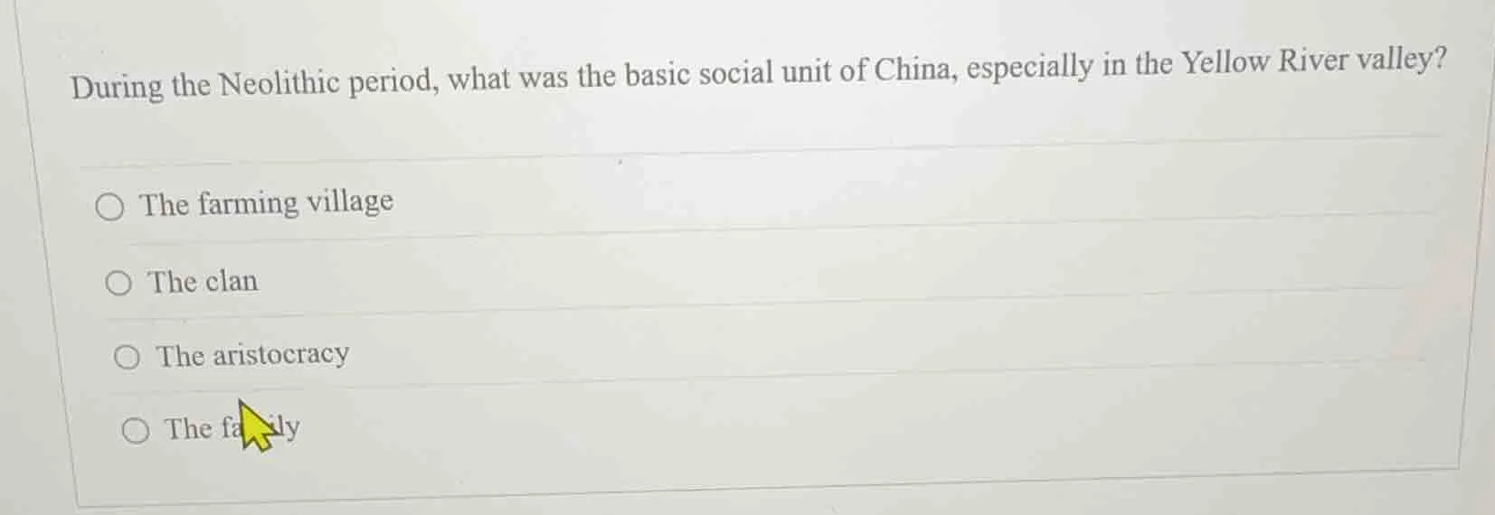 during the neolithic period, what was the basic social unit of china, e…