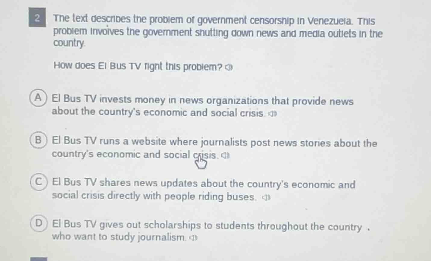 2 the text describes the problem of government censorship in venezuela.…