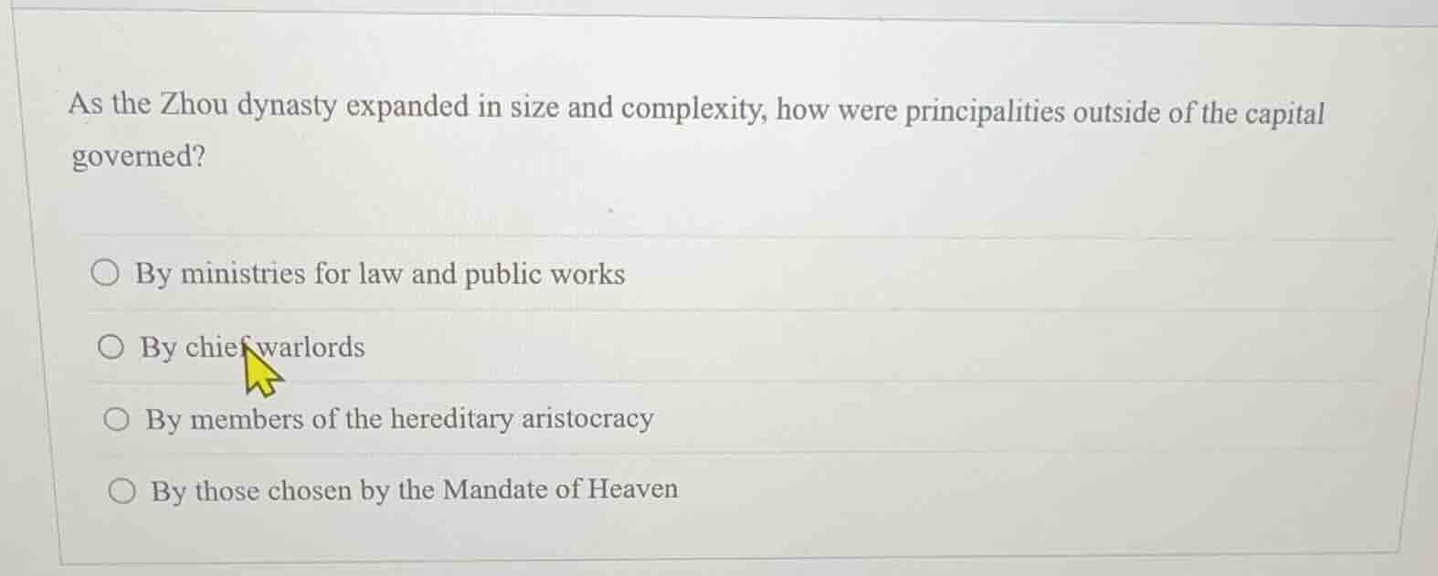 as the zhou dynasty expanded in size and complexity, how were principal…
