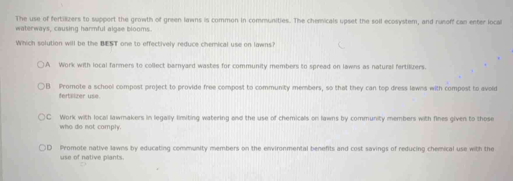 the use of fertilizers to support the growth of green lawns is common i…