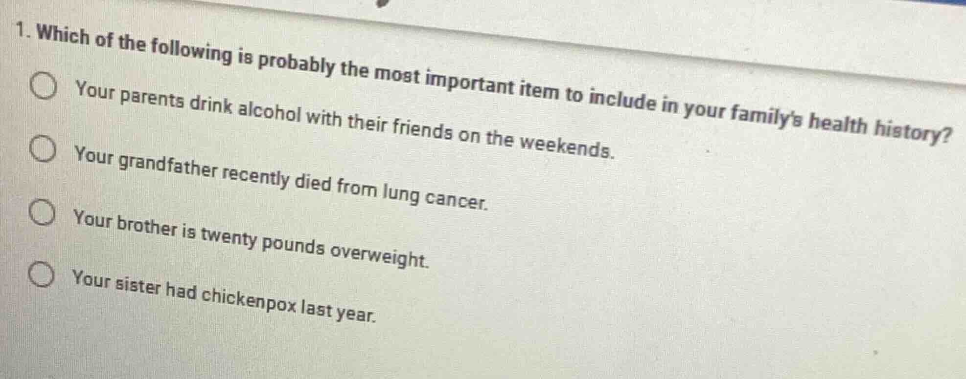 1. which of the following is probably the most important item to includ…