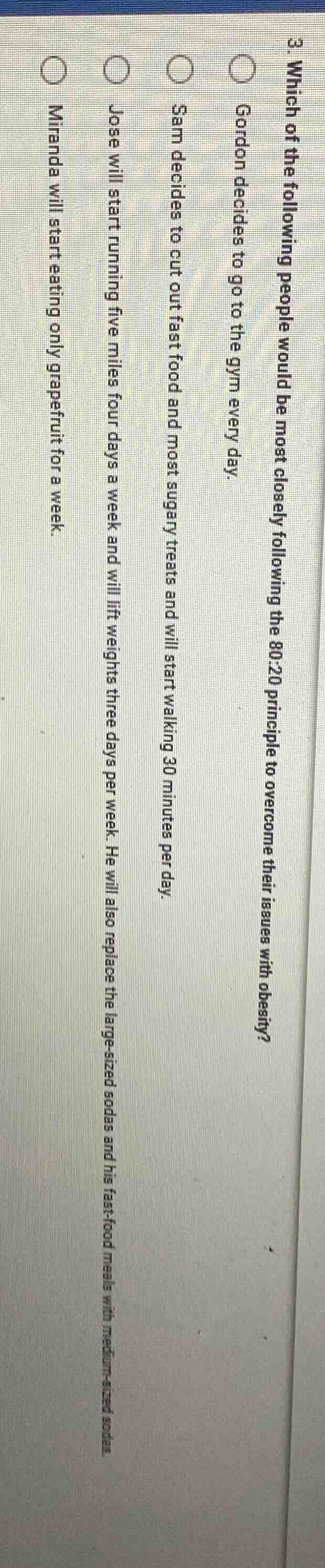3. which of the following people would be most closely following the 80…