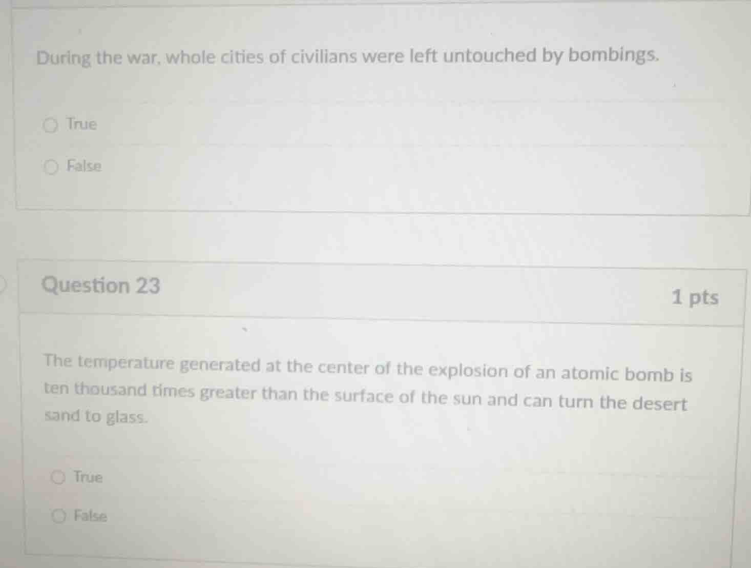 during the war, whole cities of civilians were left untouched by bombin…