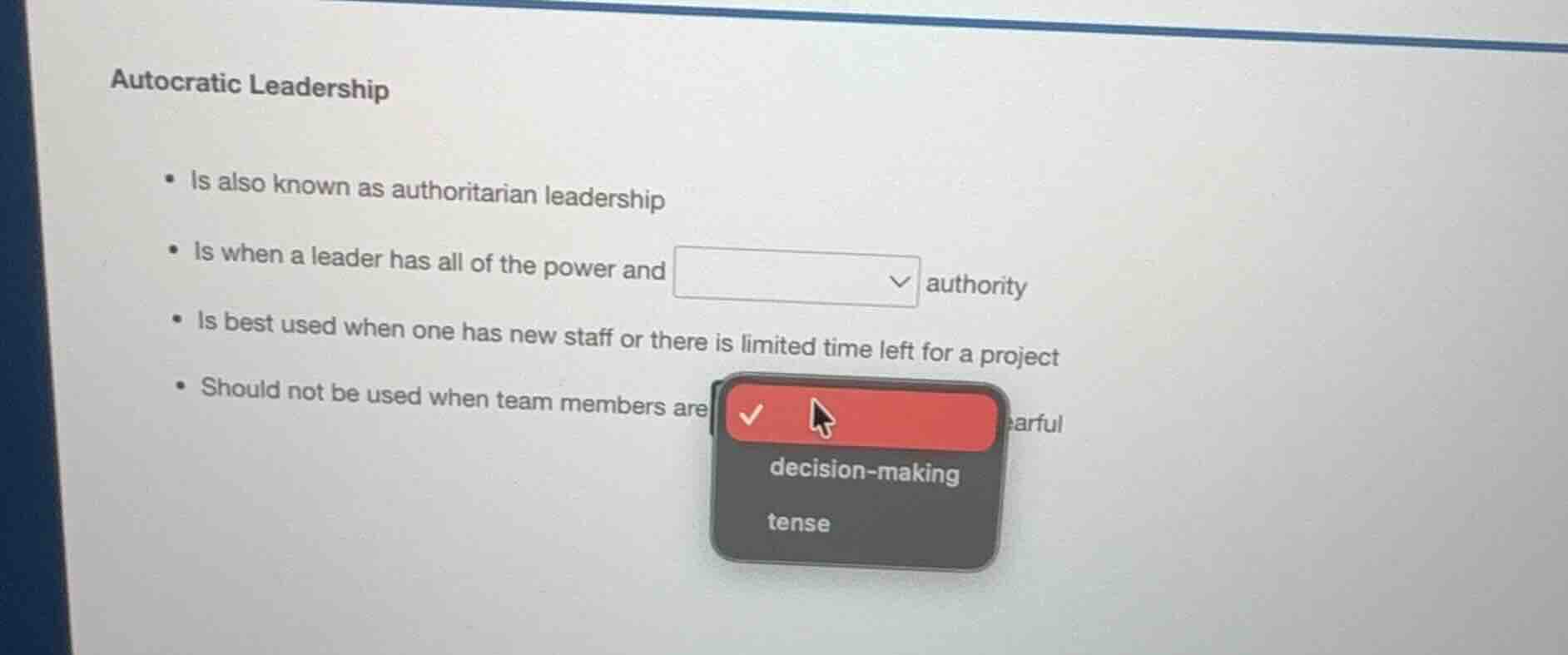 autocratic leadership - is also known as authoritarian leadership - is …