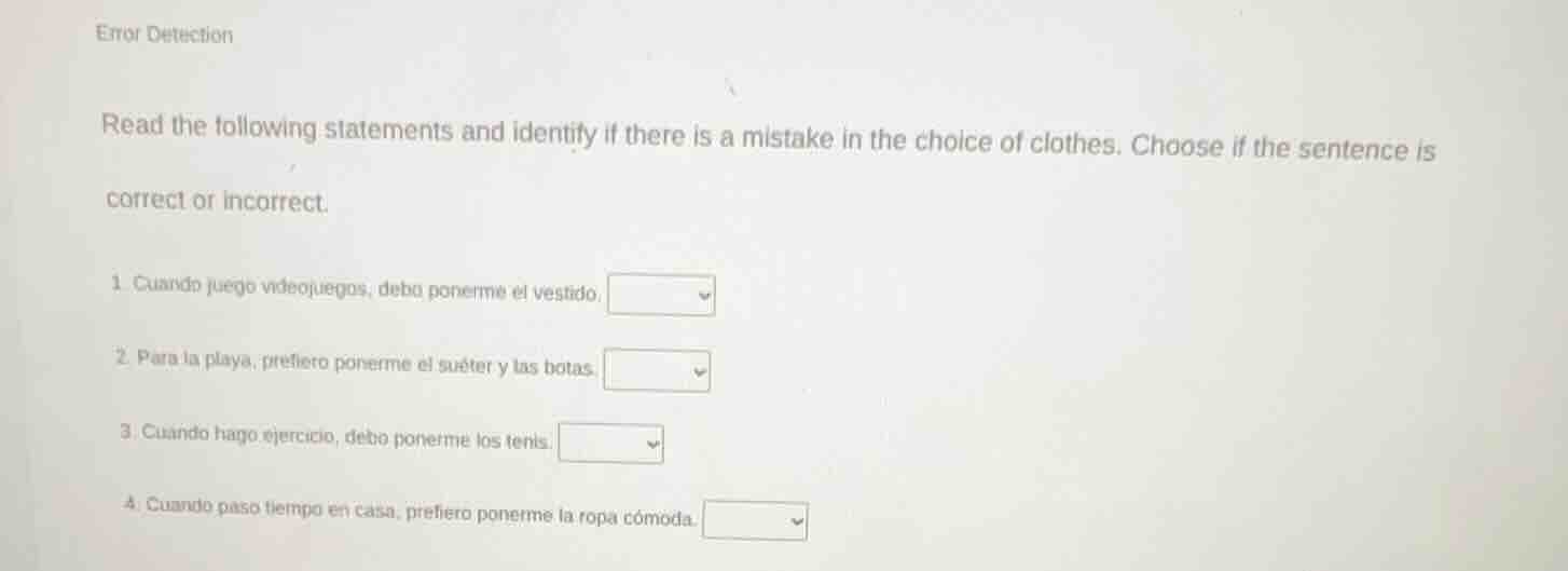 error detection read the following statements and identify if there is …