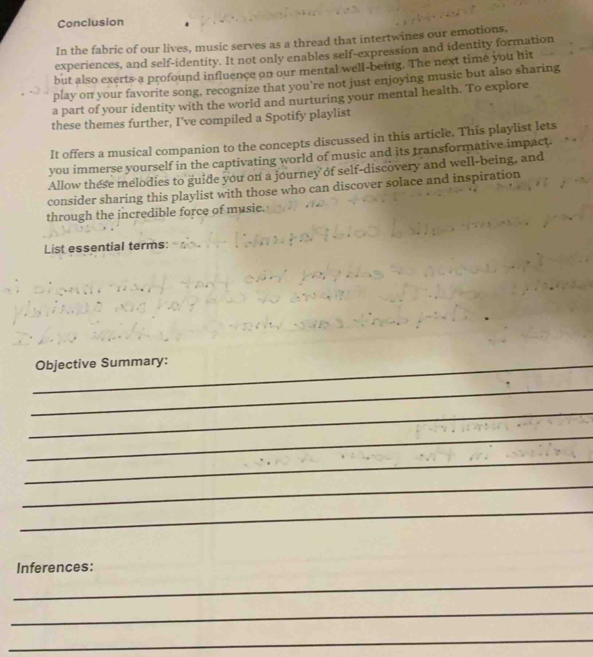 conclusion in the fabric of our lives, music serves as a thread that in…