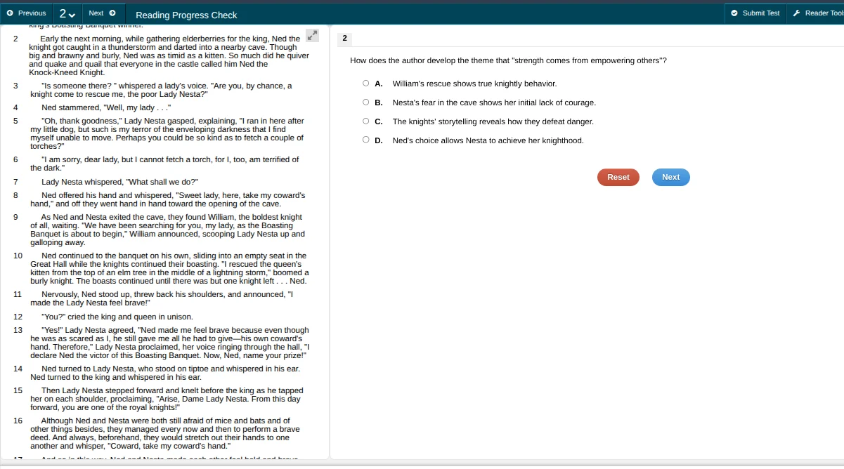 reading progress check 2 how does the author develop the theme that \st…