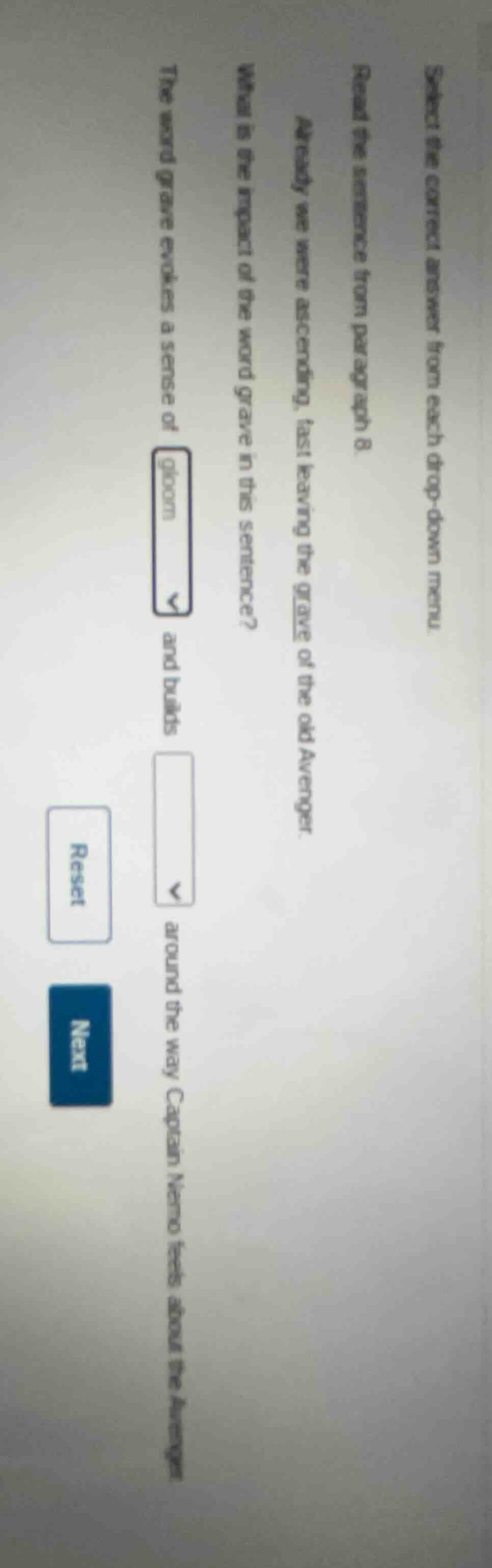 select the correct answer from each drop-down menu. read the sentence f…