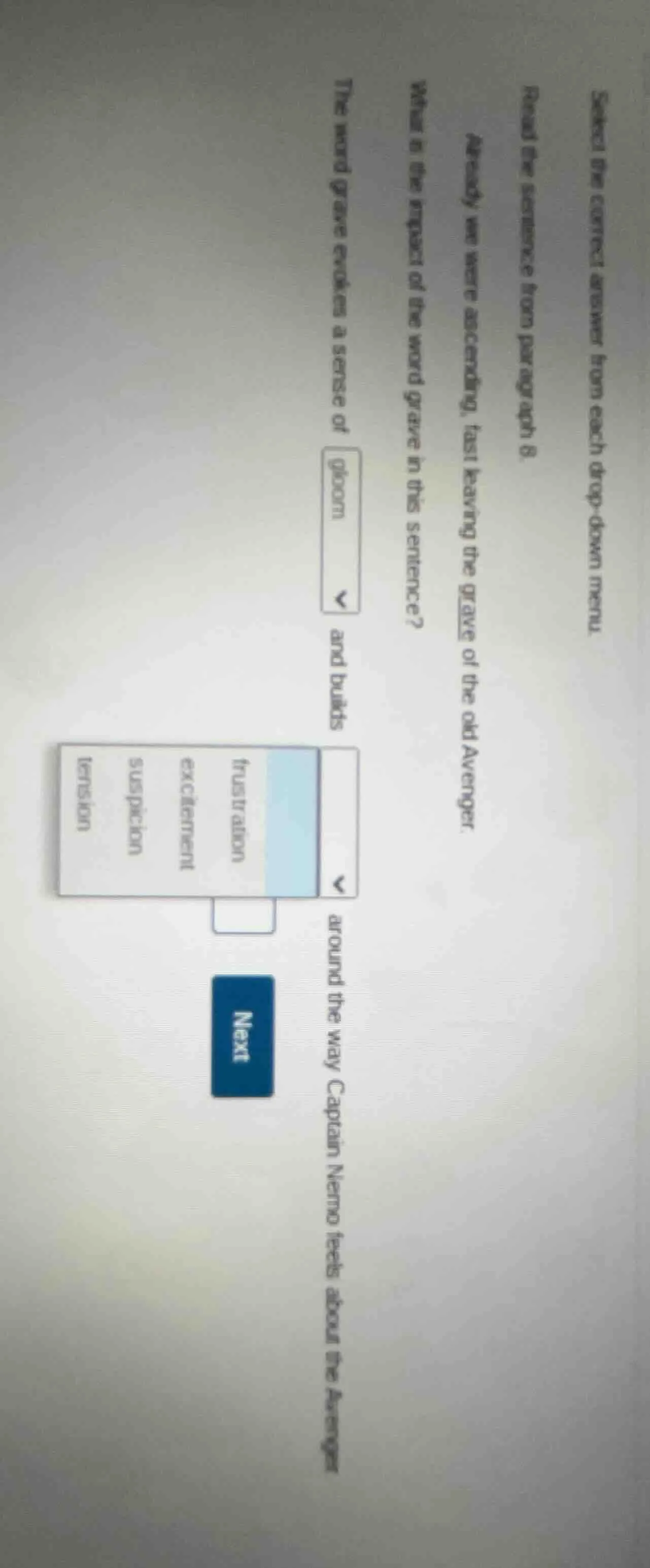 select the correct answer from each drop-down menu. read the sentence f…
