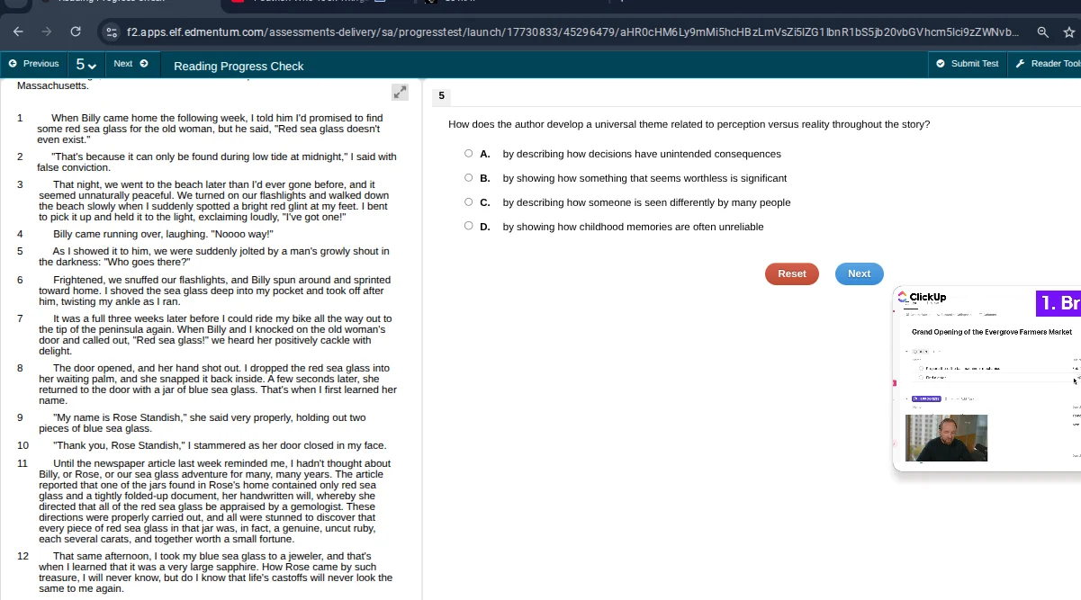 5 how does the author develop a universal theme related to perception v…