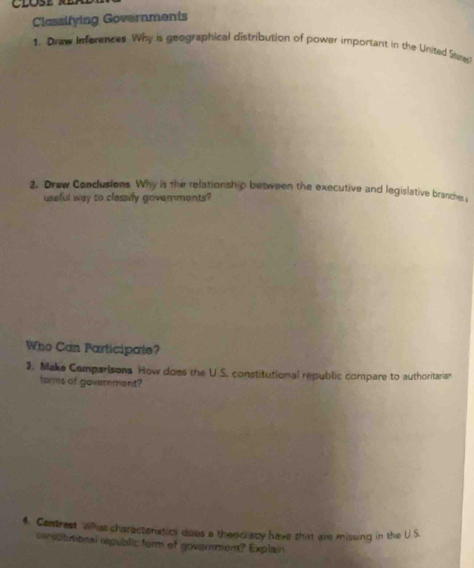 close reading classifying governments 1. draw inferences why is geograp…