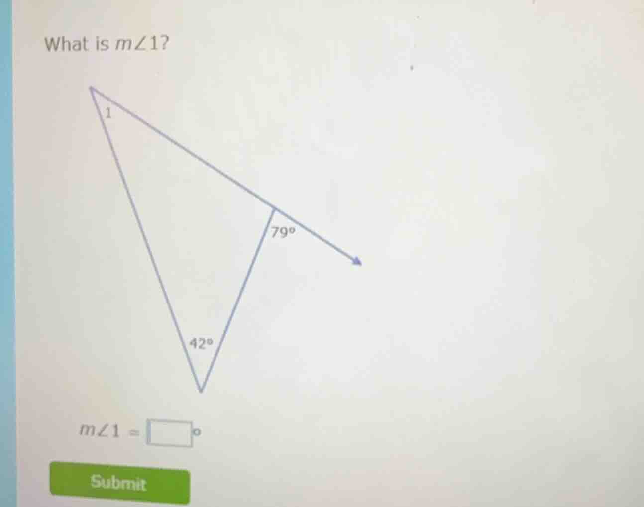 what is $m\\angle 1$? $m\\angle 1 = \\square^\\circ$ submit