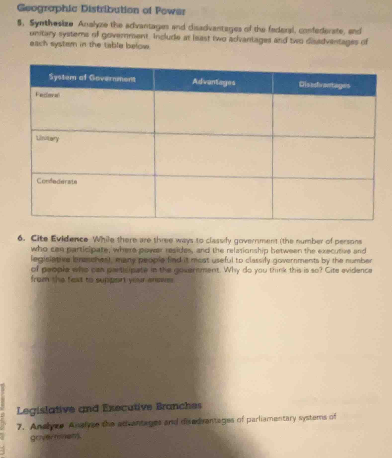 geographic distribution of power 5. synthesize analyze the advantages a…