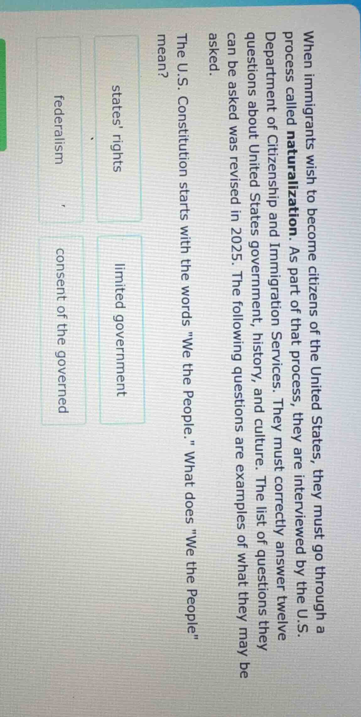 when immigrants wish to become citizens of the united states, they must…