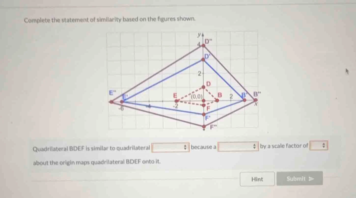 complete the statement of similarity based on the figures shown. quadri…