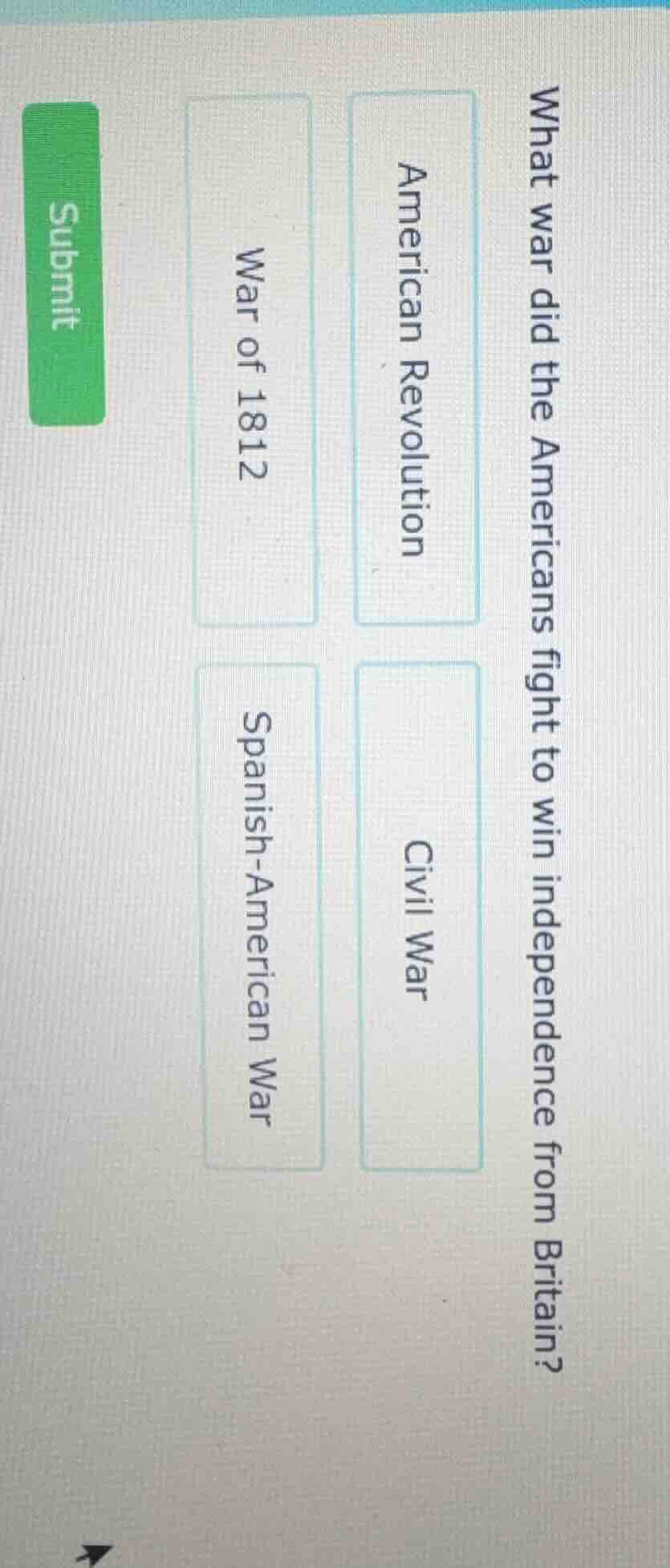 what war did the americans fight to win independence from britain? amer…