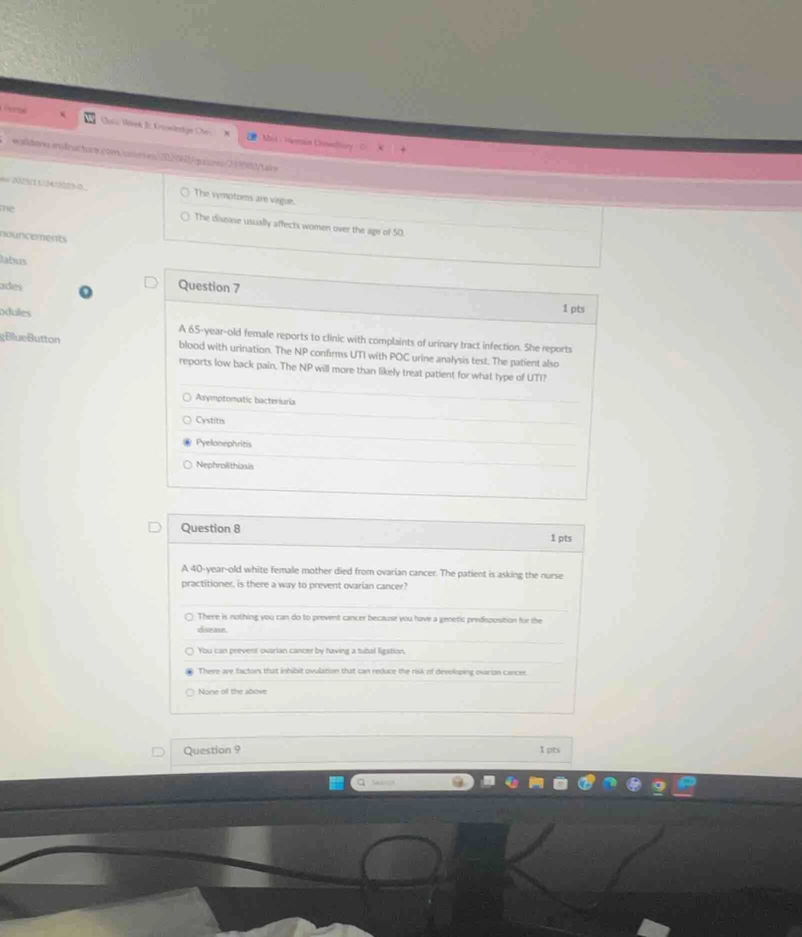 question 7 1 pts a 65 - year - old female reports to clinic with compla…