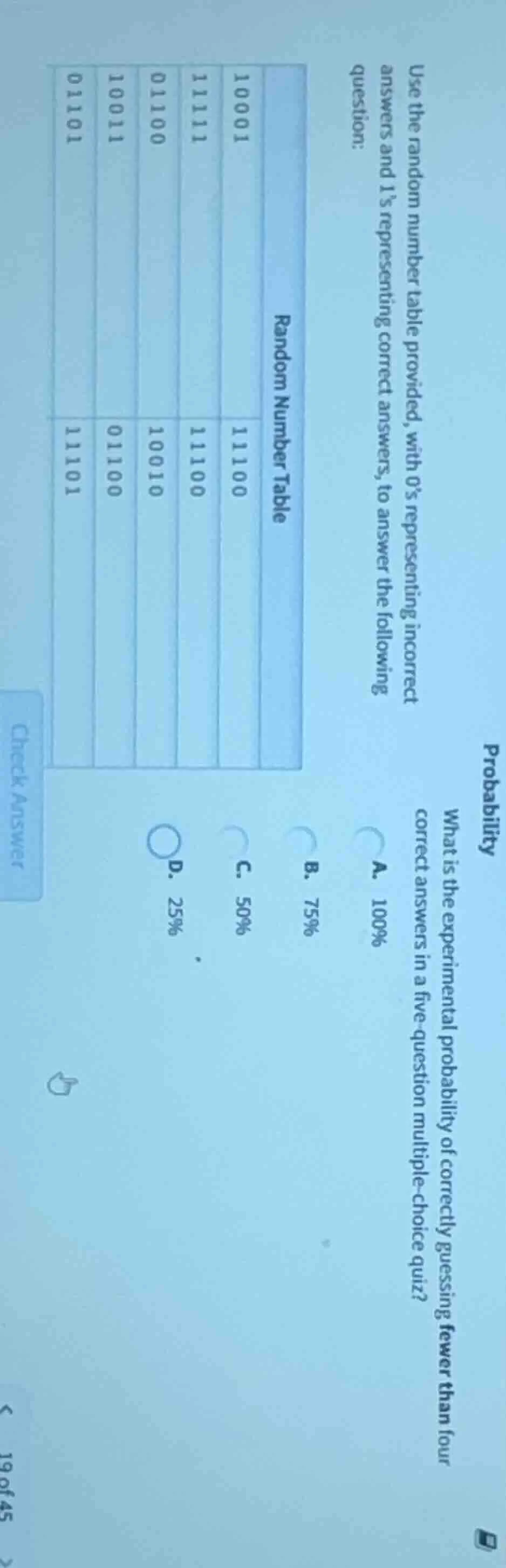 probability what is the experimental probability of correctly guessing …