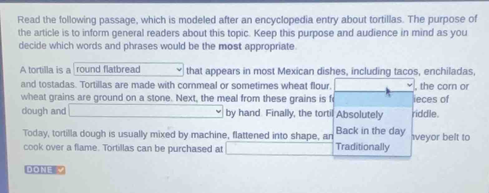 read the following passage, which is modeled after an encyclopedia entr…
