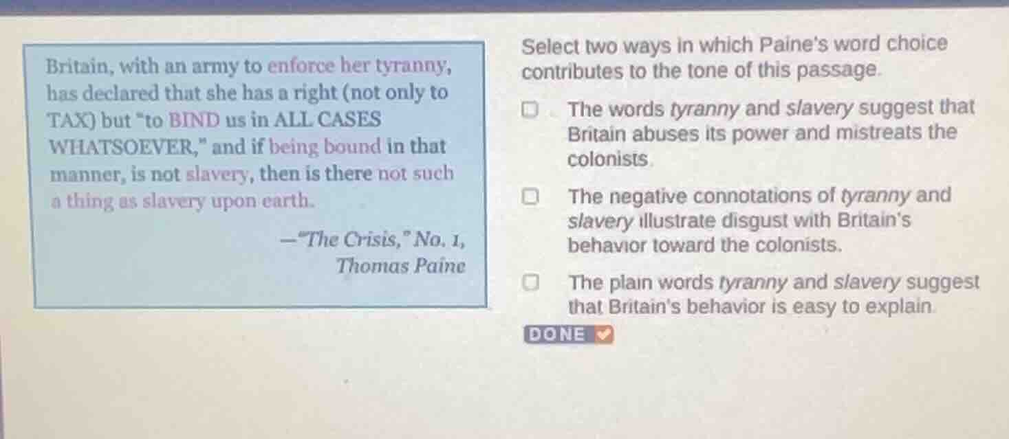 britain, with an army to enforce her tyranny, has declared that she has…