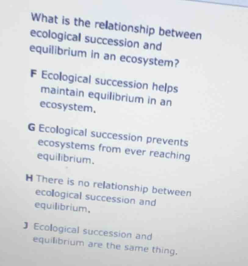 what is the relationship between ecological succession and equilibrium …
