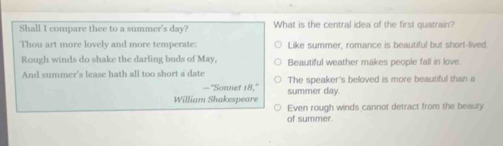 shall i compare thee to a summer’s day? thou art more lovely and more t…