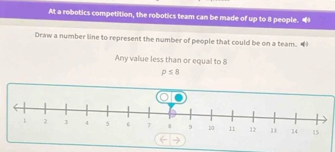 at a robotics competition, the robotics team can be made of up to 8 peo…