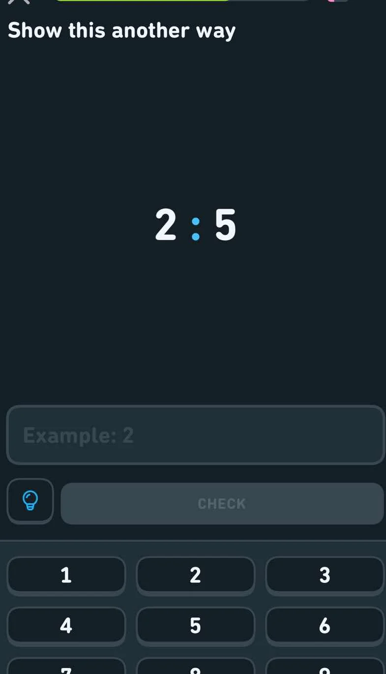 show this another way 2:5 example: 2 check 1 2 3 4 5 6