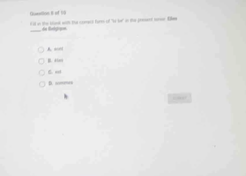 question 8 of 10 fill in the blank with the correct form of \to be\ in …