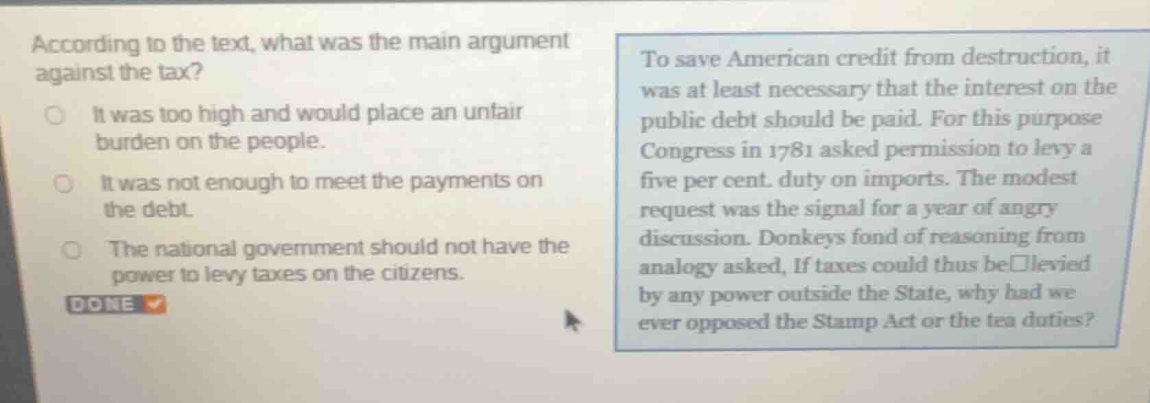 according to the text, what was the main argument against the tax? it w…