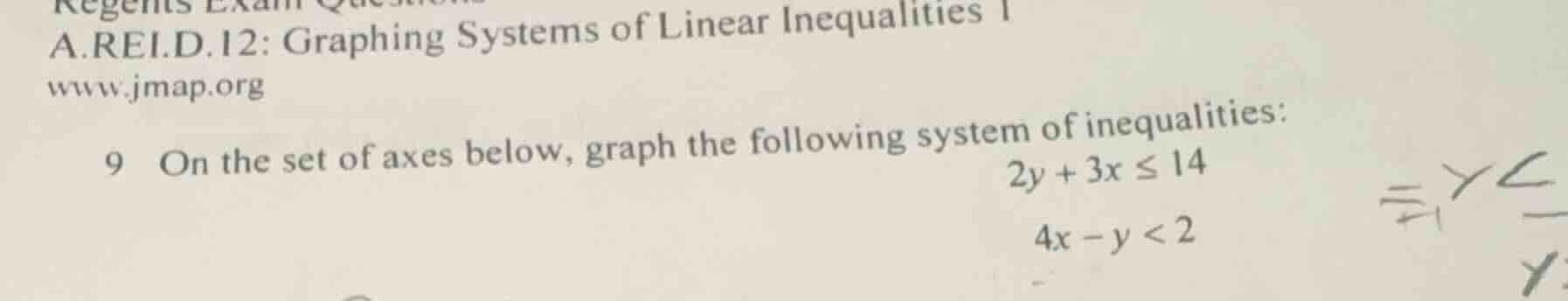 regents exam questions a.rei.d.12: graphing systems of linear inequalit…