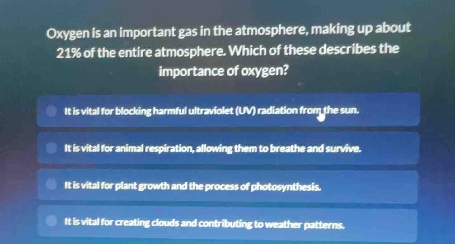 oxygen is an important gas in the atmosphere, making up about 21% of th…
