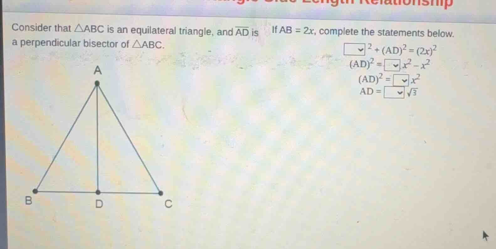 consider that △abc is an equilateral triangle, and \\(\\overline{ad}\\)…