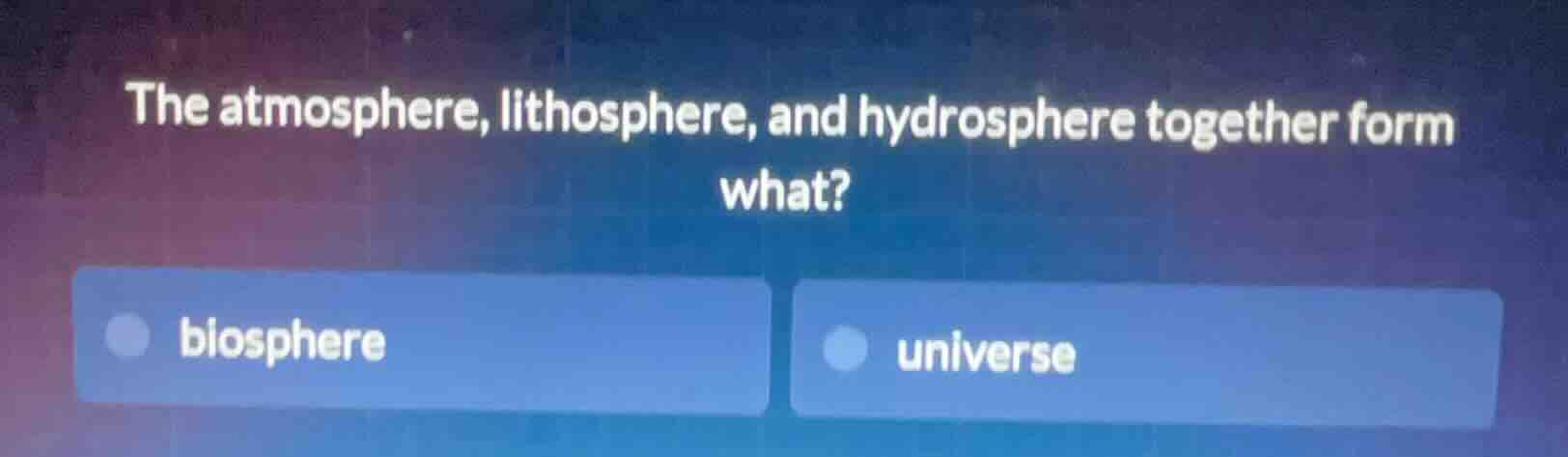 the atmosphere, lithosphere, and hydrosphere together form what? biosph…