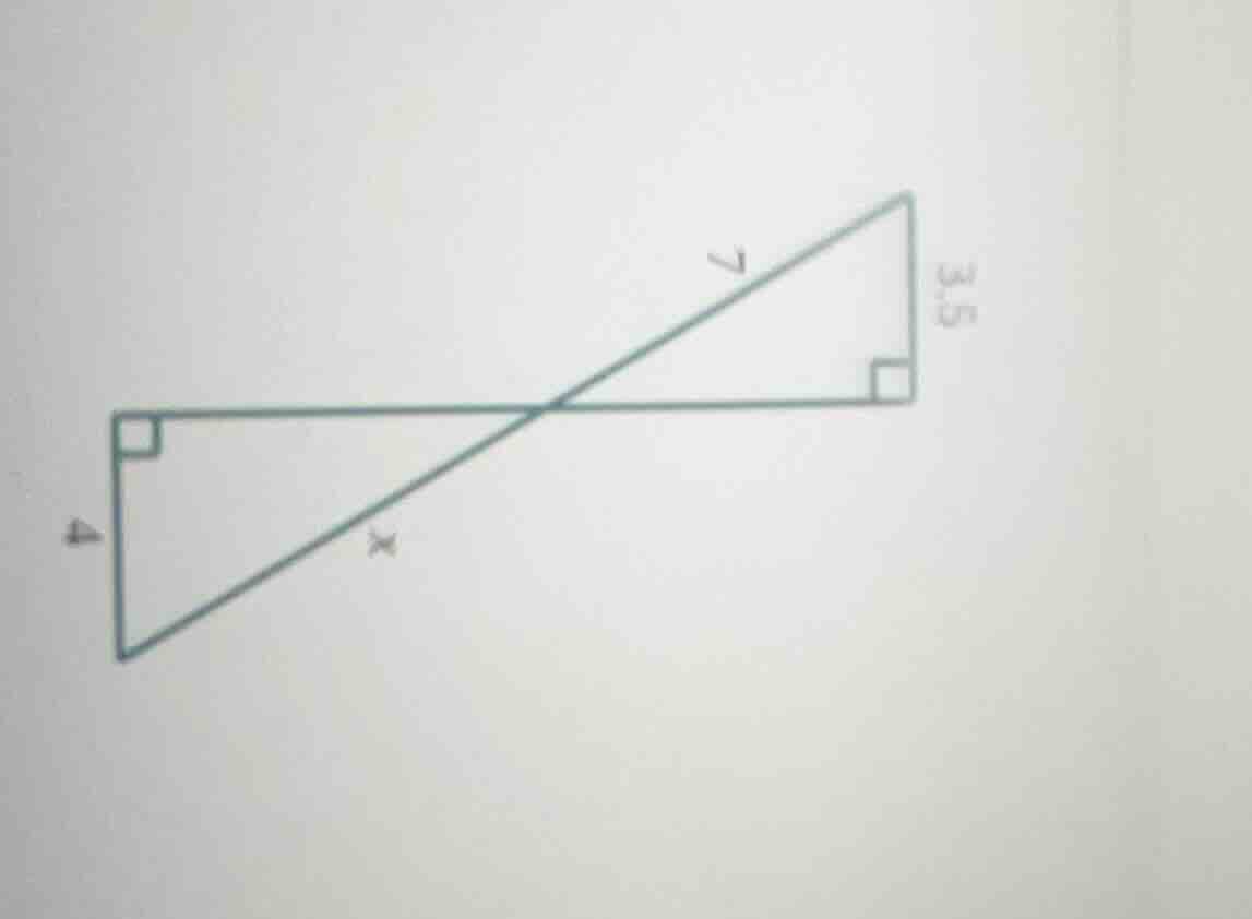 there are two right triangles with a common vertex (the intersection of…