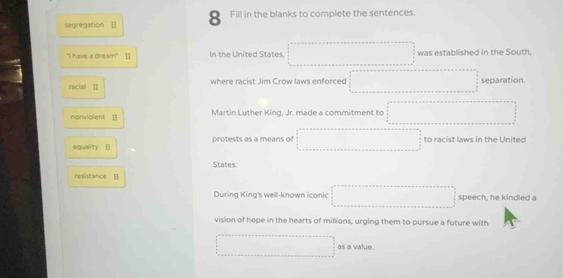 8 fill in the blanks to complete the sentences. in the united states, w…
