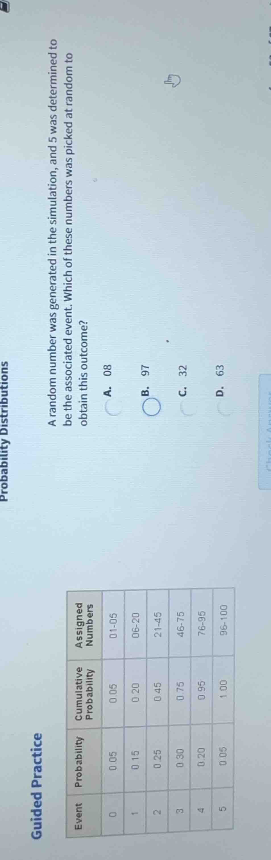 guided practice a random number was generated in the simulation, and 5 …