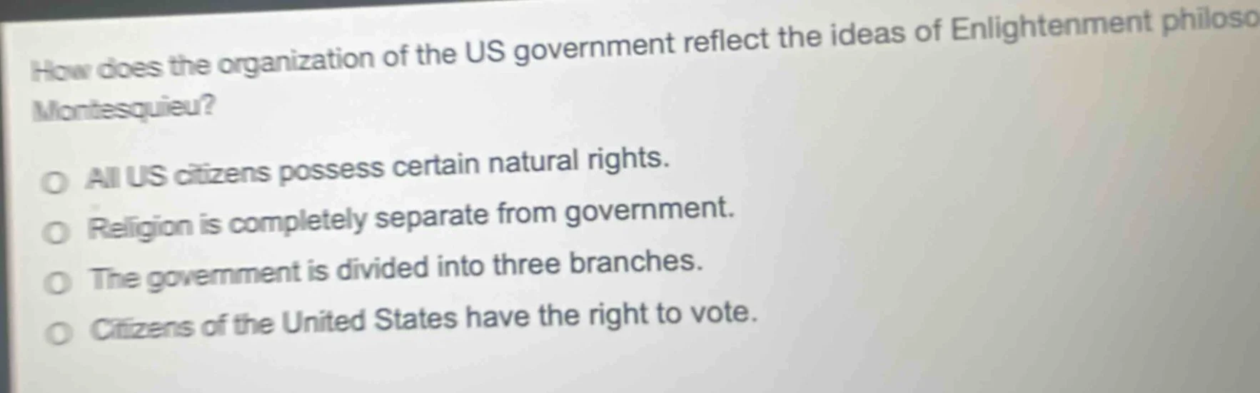 how does the organization of the us government reflect the ideas of enl…
