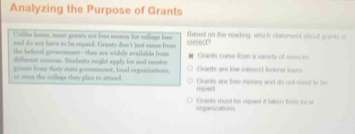 analyzing the purpose of grants unlike loans, most grants are free mone…