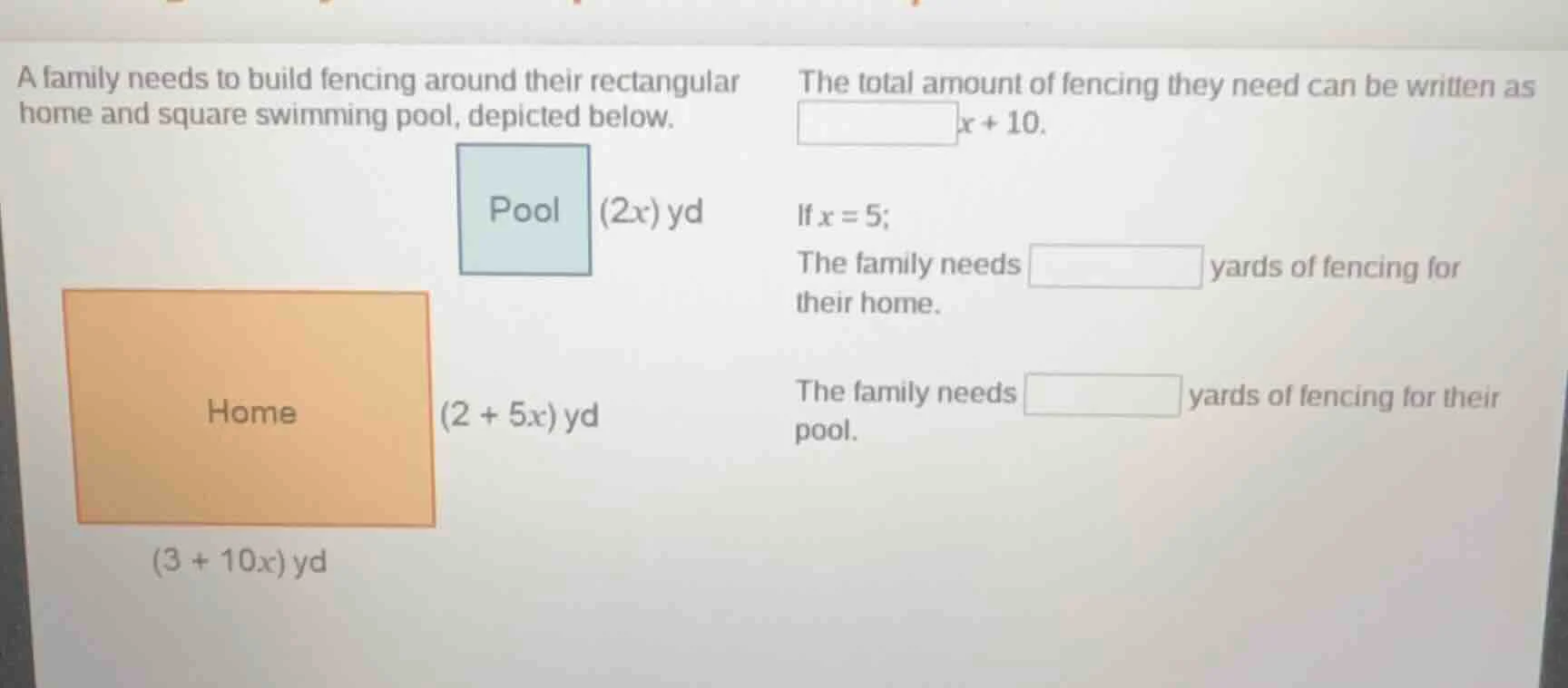 a family needs to build fencing around their rectangular home and squar…