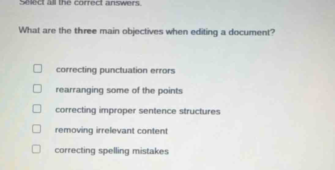 select all the correct answers. what are the three main objectives when…
