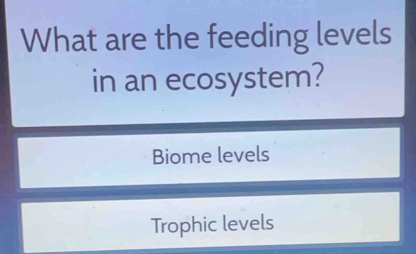 what are the feeding levels in an ecosystem? biome levels trophic levels