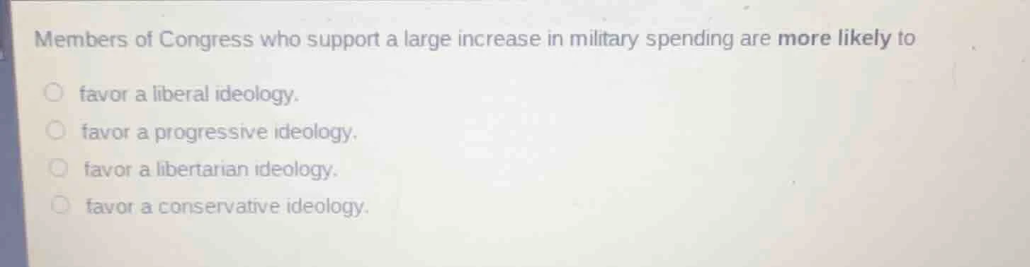 members of congress who support a large increase in military spending a…