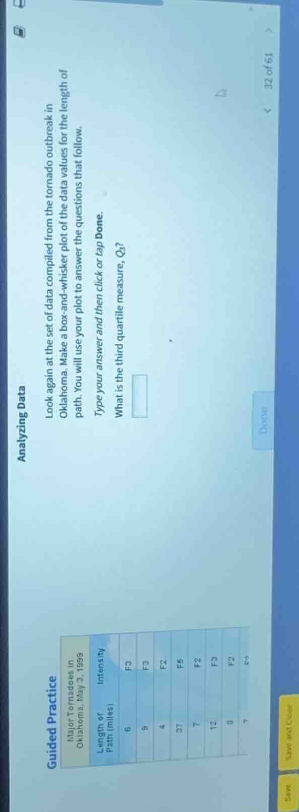 analyzing data guided practice major tornadoes in oklahoma, may 3, 1999…