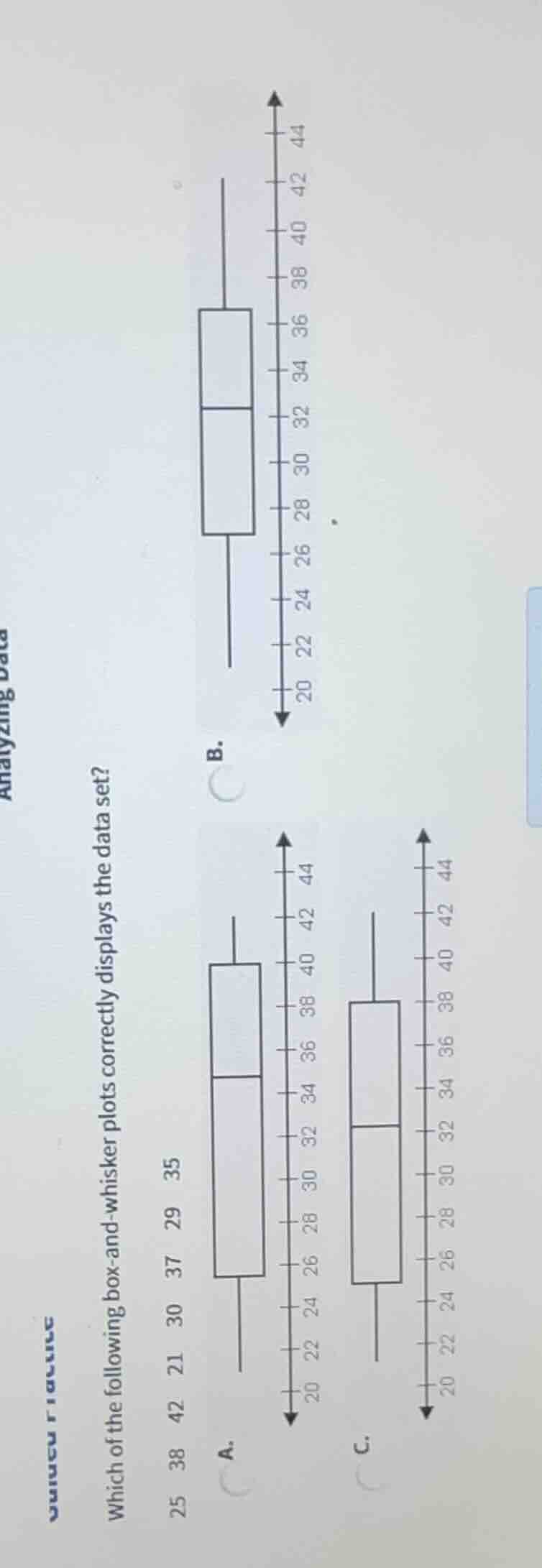 analyzing data which of the following box - and - whisker plots correct…